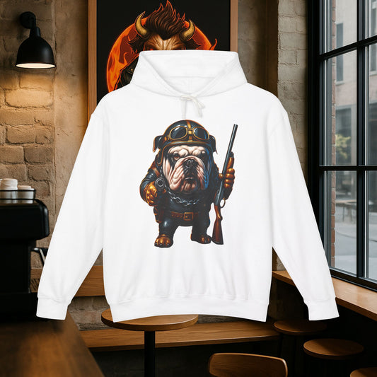 Bulldog Pilot Hoodie, Cute Pet Sweatshirt, Dog Lover Gift, Comfortable Unisex Hooded Sweatshirt, Fun Animal Apparel