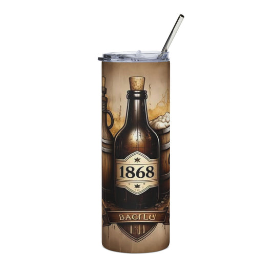 20 oz. Stainless Steel Tumbler with a stylish vintage beer design, perfect for holidays and outdoor adventures.