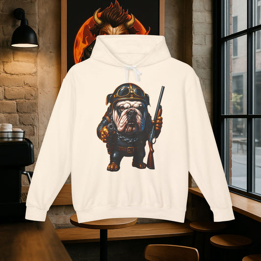 Bulldog Pilot Hoodie, Cute Pet Sweatshirt, Dog Lover Gift, Comfortable Unisex Hooded Sweatshirt, Fun Animal Apparel